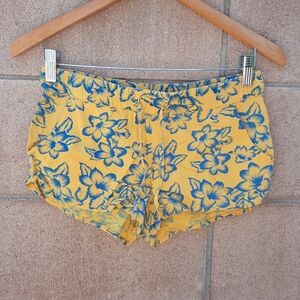 Vans Women's Janek II Floral Short Shorts Size Small Yellow Blue